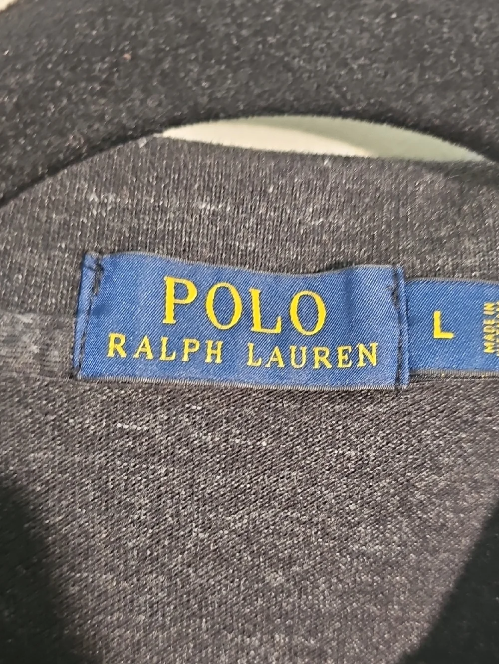Polo Ralph Lauren‎ Long Sleeve Polo Mens Size L Charcoal Grey Purple Pony Cotton